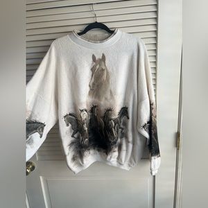 Cozy VINTAGE Horse Graphic Crewneck
